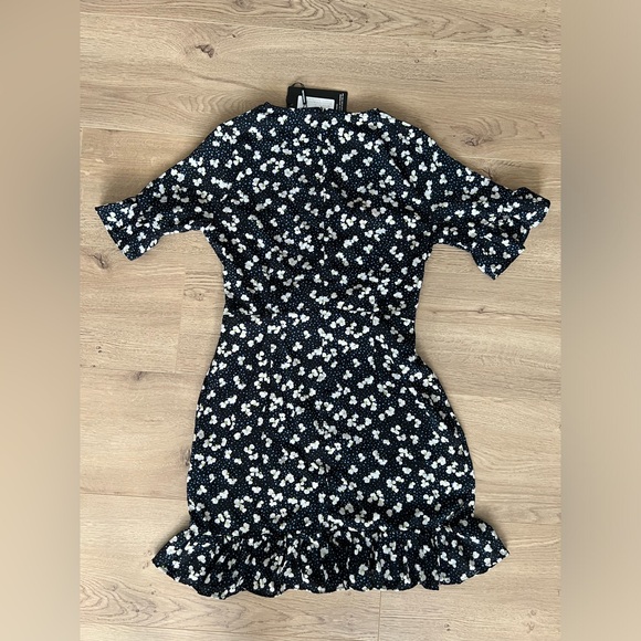 PrettyLittleThing Navy Blue Ditsy Floral Corset Dress US 4 - Picture 4 of 4